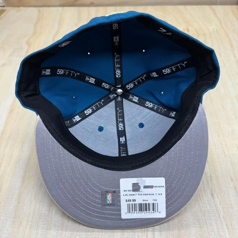 NEW Chicago Bulls New Era 59Fifty Fitted Hat Cap Colorpack Blue Cream Sz 7 3/4